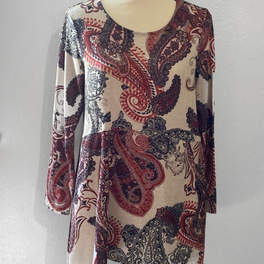 Chicos size 1 dress top paisley print multicolored